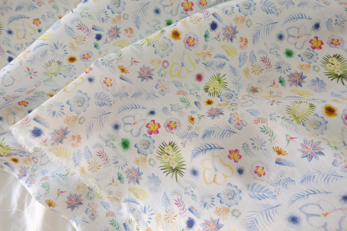 Spring Botanical Sketches Linen Cotton – 2.2 yd