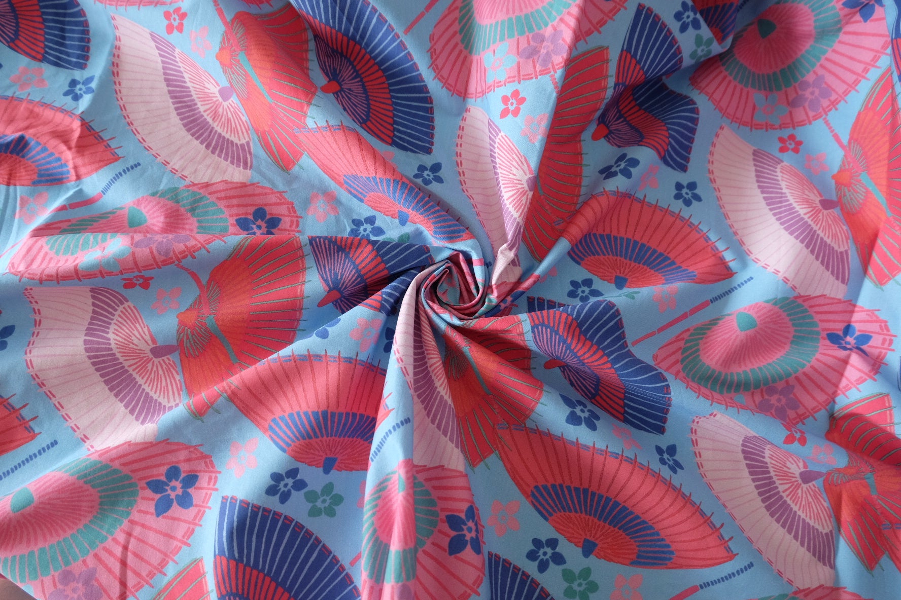 Japanese Parasol Print Cotton Poplin – 1.64 yd