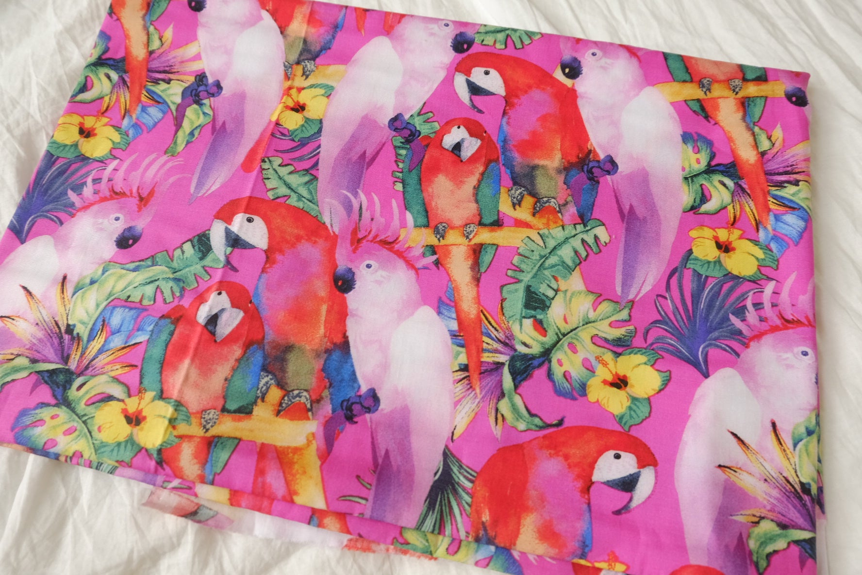 Tropical Parrot Cotton Poplin, 1.65 Yards