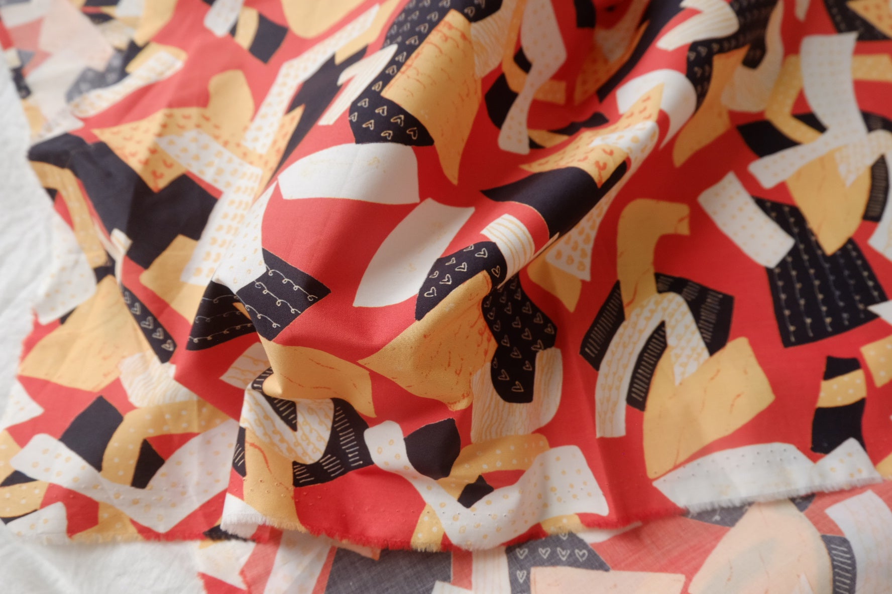 Retro Collage Cotton Poplin Fabric - 1.09 yd