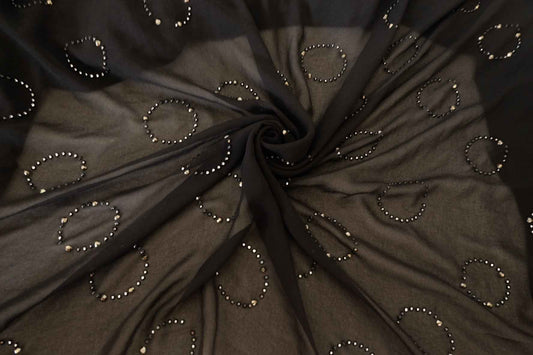Black Rhinestone Mesh Fabric – 2.2 yd