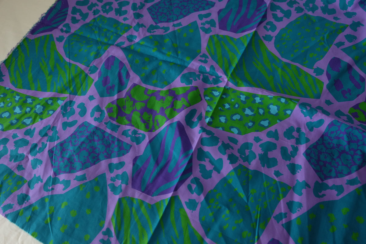 Violet Animal Patchwork High-Density Cotton Poplin – 1.2 yd