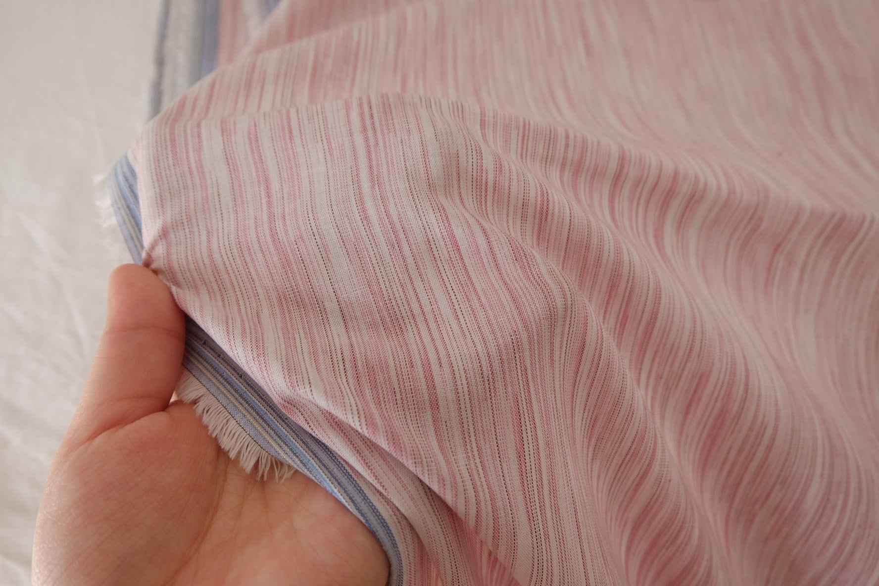 Soft Pink Stripe Yarn-Dyed Cotton Linen – 2.2 yd
