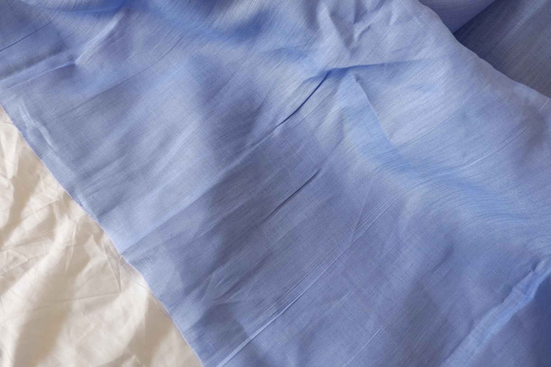 Powder Blue 17s Linen – Minor Edge Flaw – 2.73 yd
