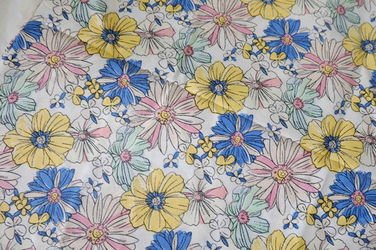 Colorful Garden Floral Cotton Lawn Fabric – 3.3 yd