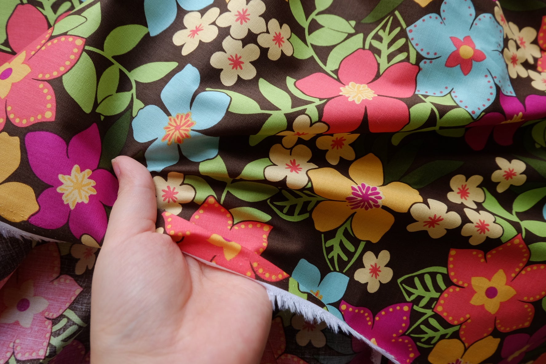 Retro Floral Cotton Poplin – 2.2 yd