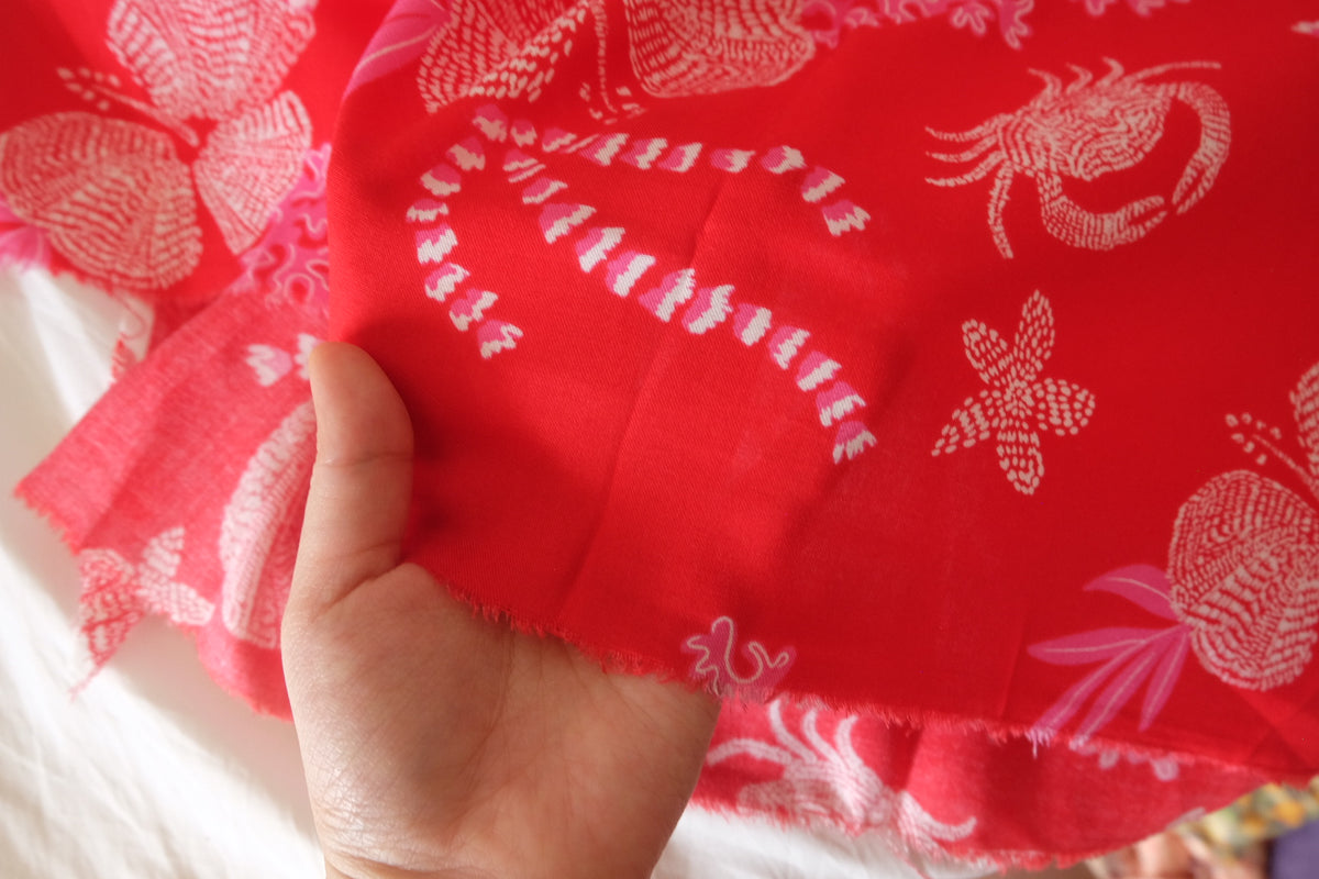 Pink Coral Garden – Soft Cotton Print Fabric – 2.2 yd