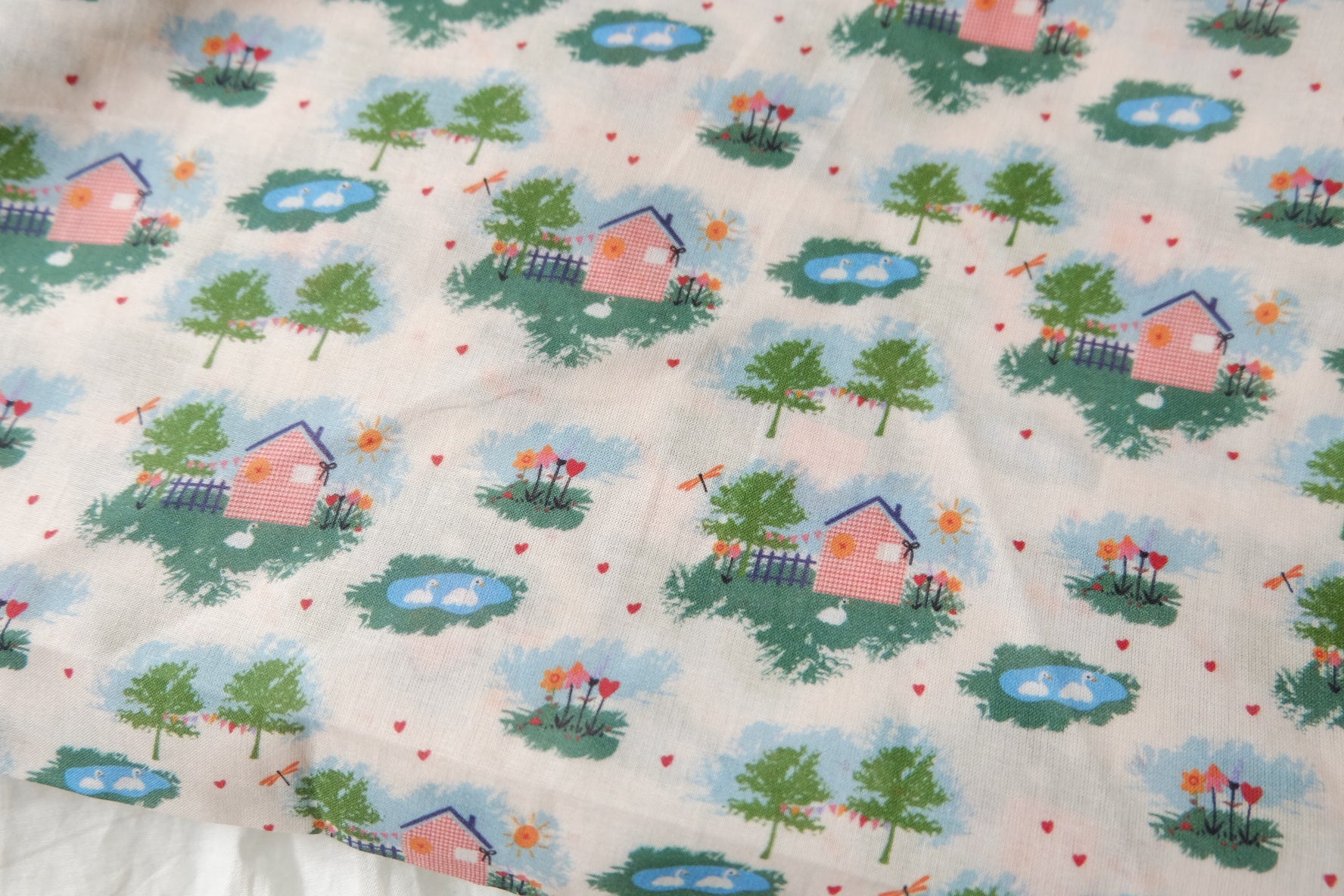 Little House Cottage Cotton Fabric for Dresses and Blouses 3.4 Yards