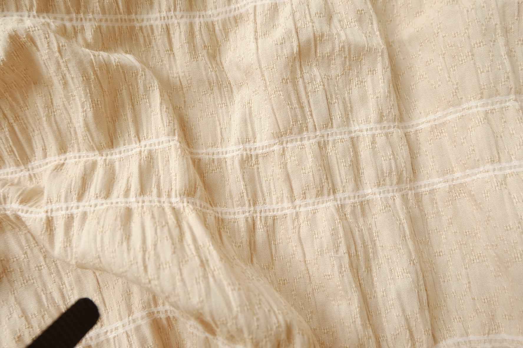 Textured Crinkled Cotton Linen Jacquard Fabric, Soft Structured Dress Weight, 3.28 Yards