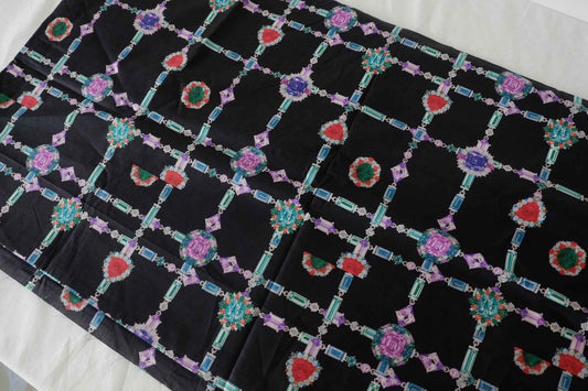 Jewel Lattice Print Cotton Lawn Fabric – 1.6 yd