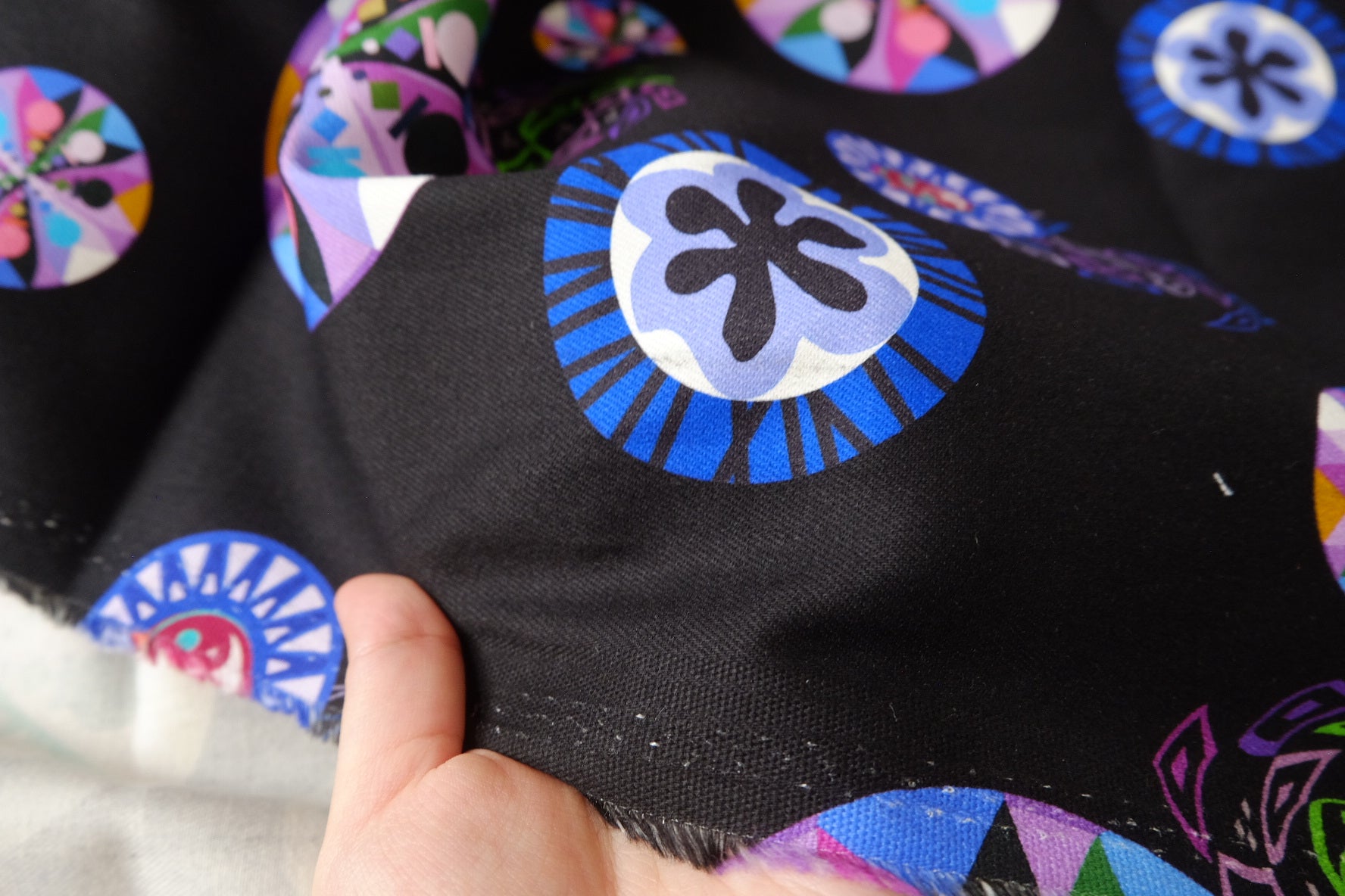 Graphic Printed Cotton Twill in Black — 2.19 Yards