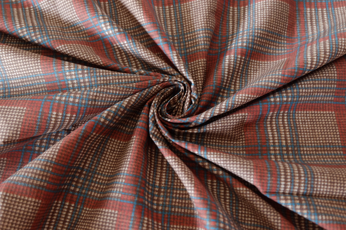 Vintage Rust Plaid – High-Count Cotton Print Fabric – 2.19 yd