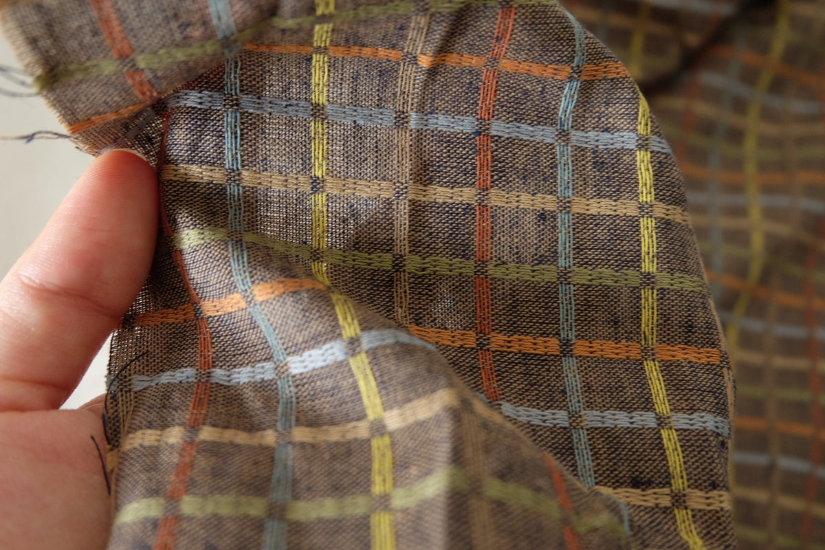 Multicolor Grid Linen Cotton Woven – 2.2 yd