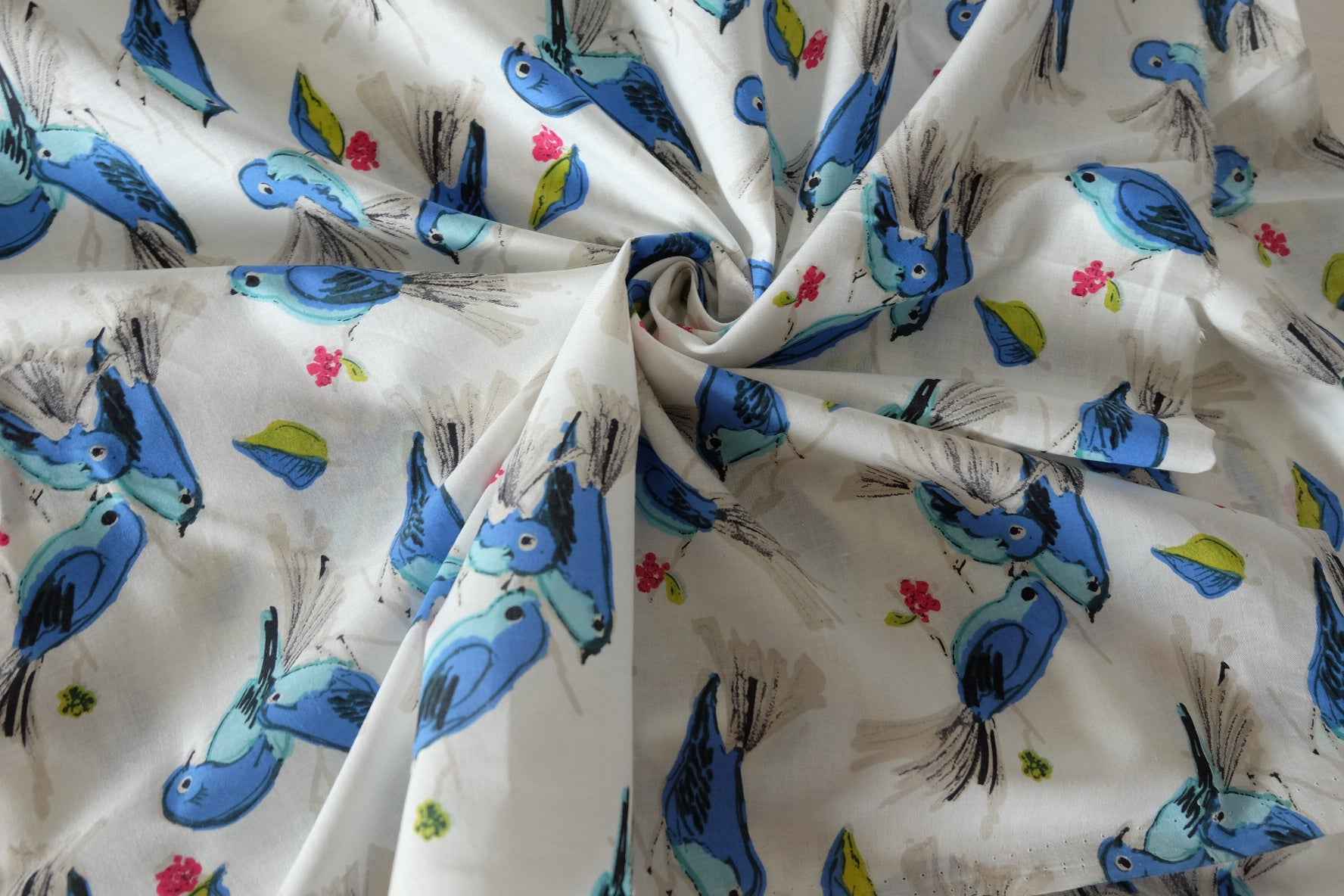 Blue Bird Ultra-Light Cotton Voile Fabric – 2.2 Yards