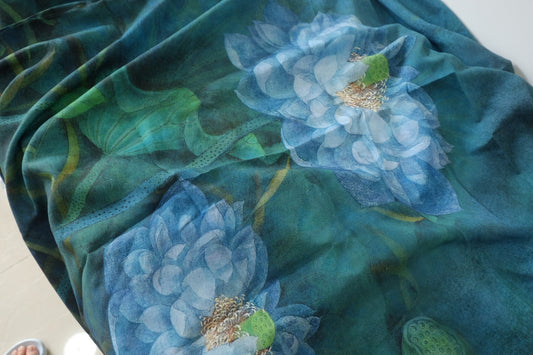 Blue Lotus Cotton Nylon Blend – 3.3 yd