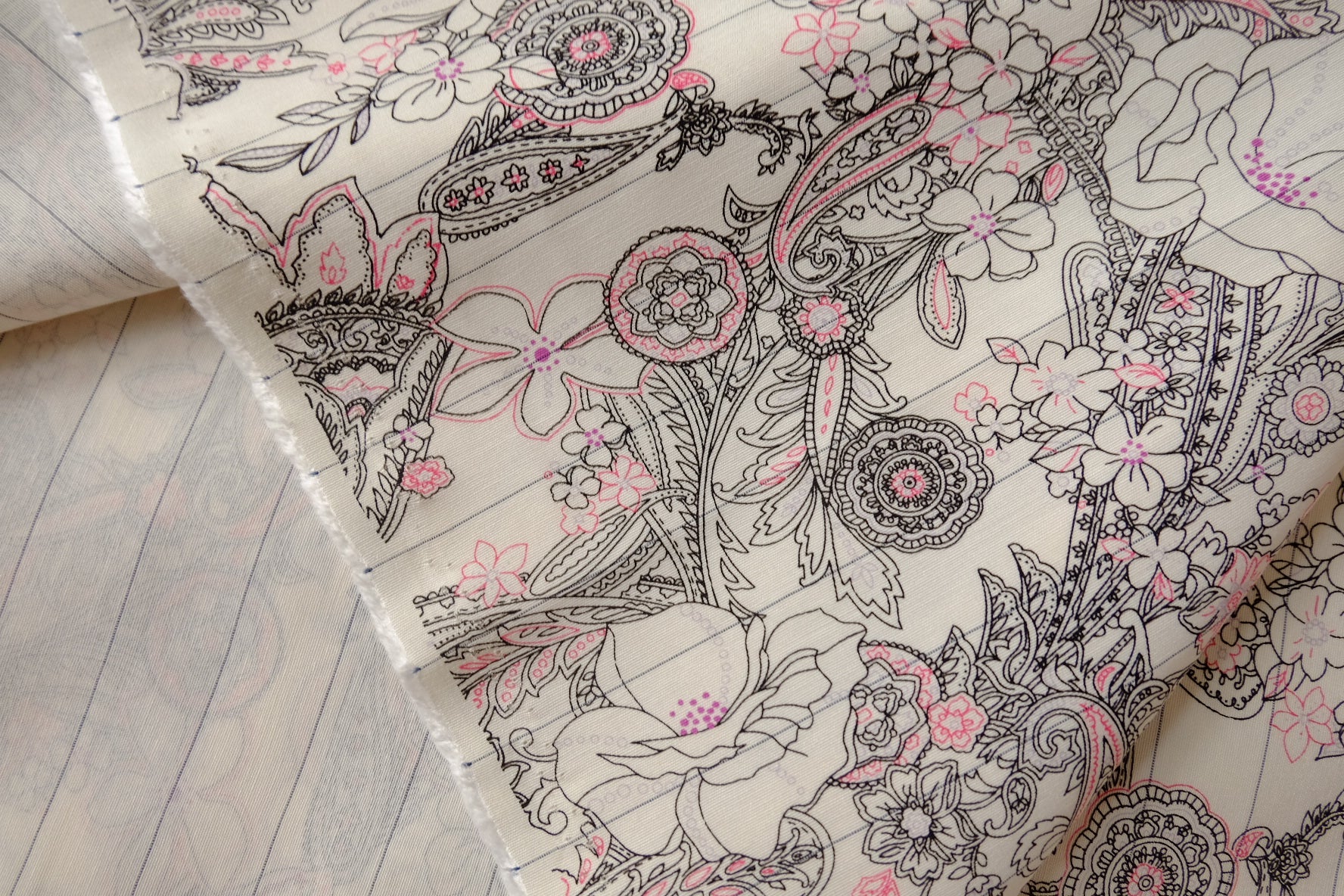 Painterly Paisley Lyocell Linen Blend Fabric, Soft Structure, 1.5 Yards