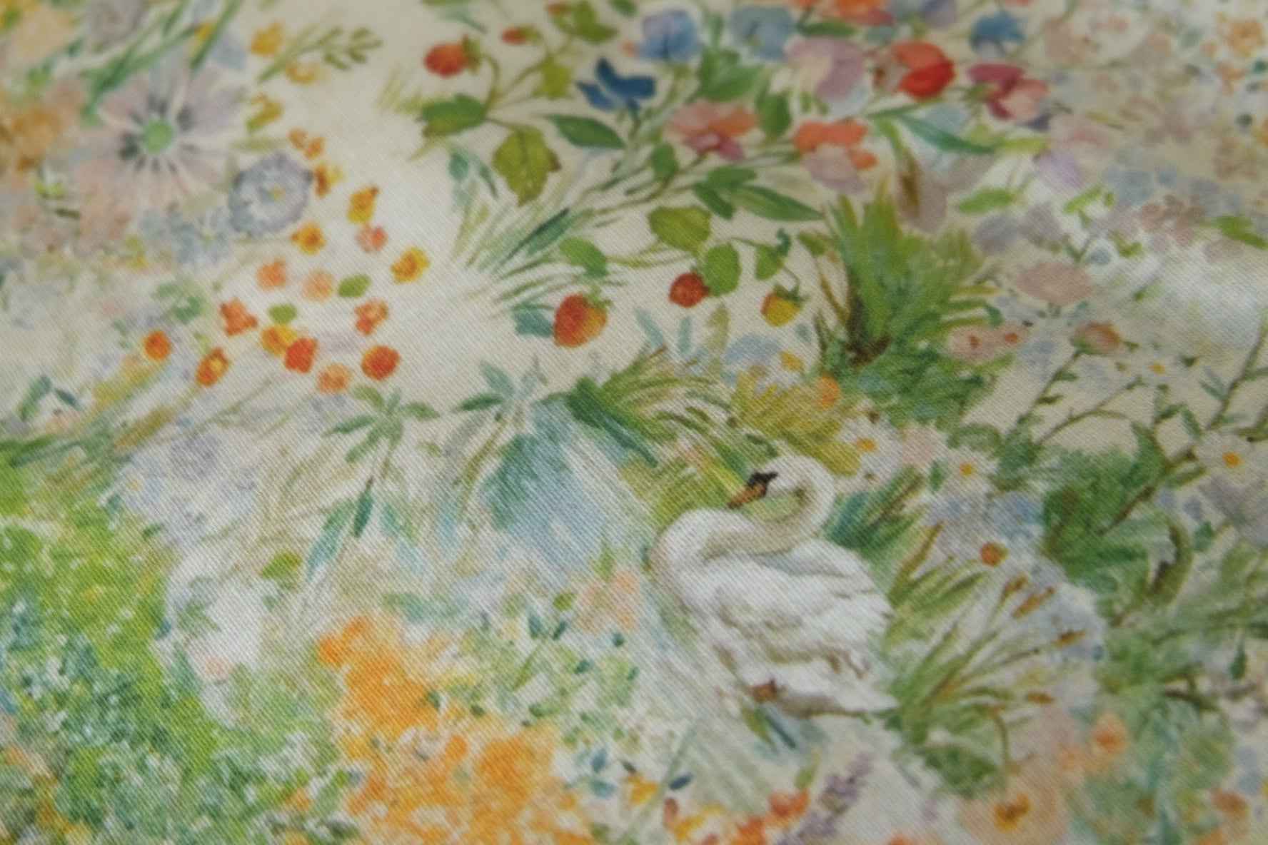 Watercolor Garden Cotton Poplin Fabric – 2.2 yd