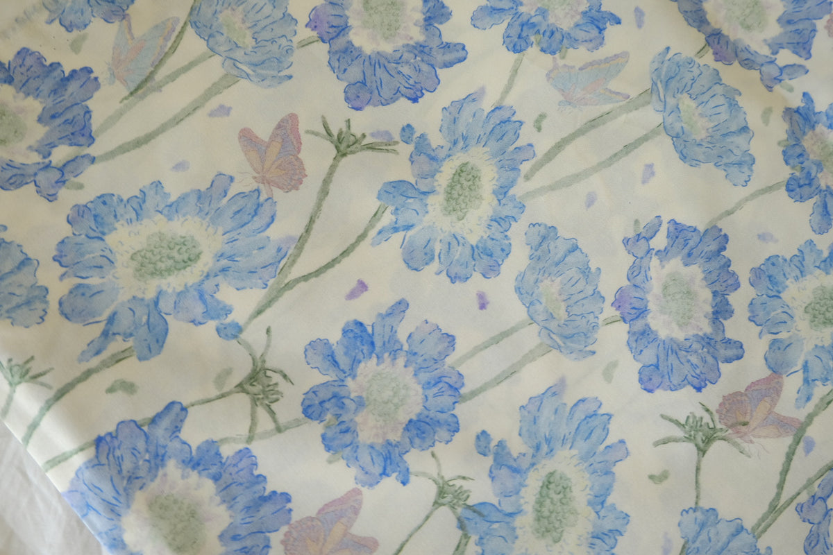 Blue Butterfly Garden – Premium Cotton Fabric | 2.2  Yards