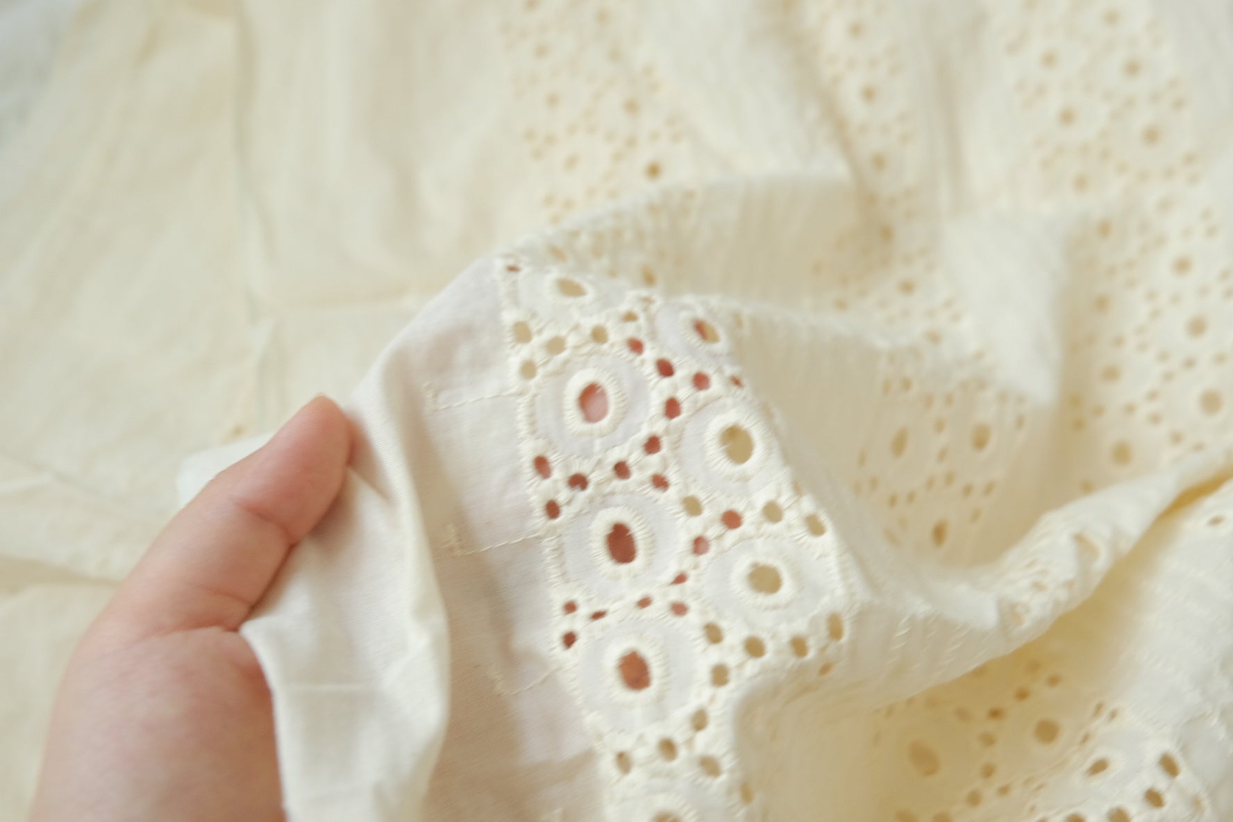 Cotton Eyelet Embroidered Fabric for Summer Tops 1.6 Yards