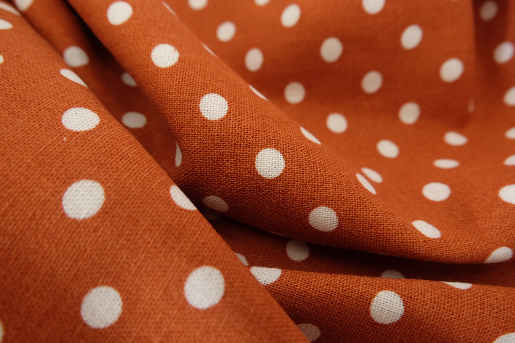 Rust Polka Dot Linen Cotton Fabric – 3.3 yd