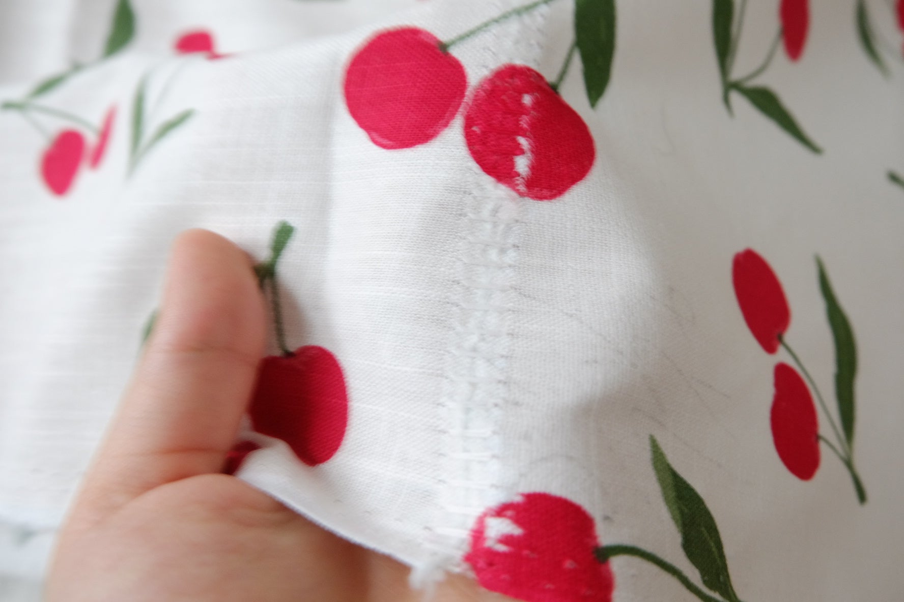Cherry Linen-Cotton Fabric — 2.19 yd