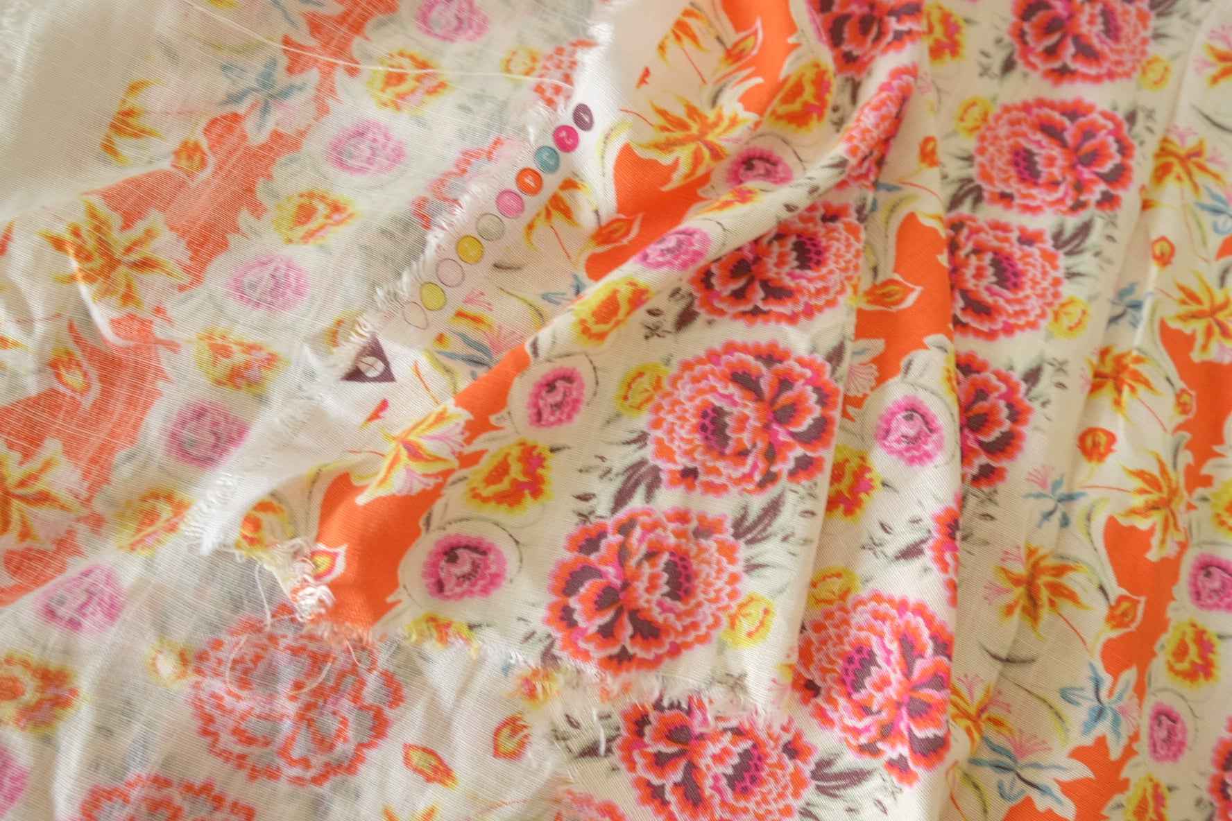 Bright Vintage Floral Rayon Challis – 3.3 yd