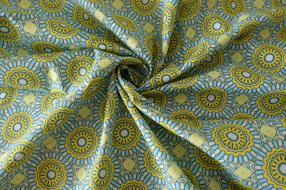 Retro Sunshine Geometric Cotton Lawn – 3.3 yd