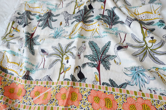Double-Border Tencel Cupro Scenic Fabric 3.1 Yards