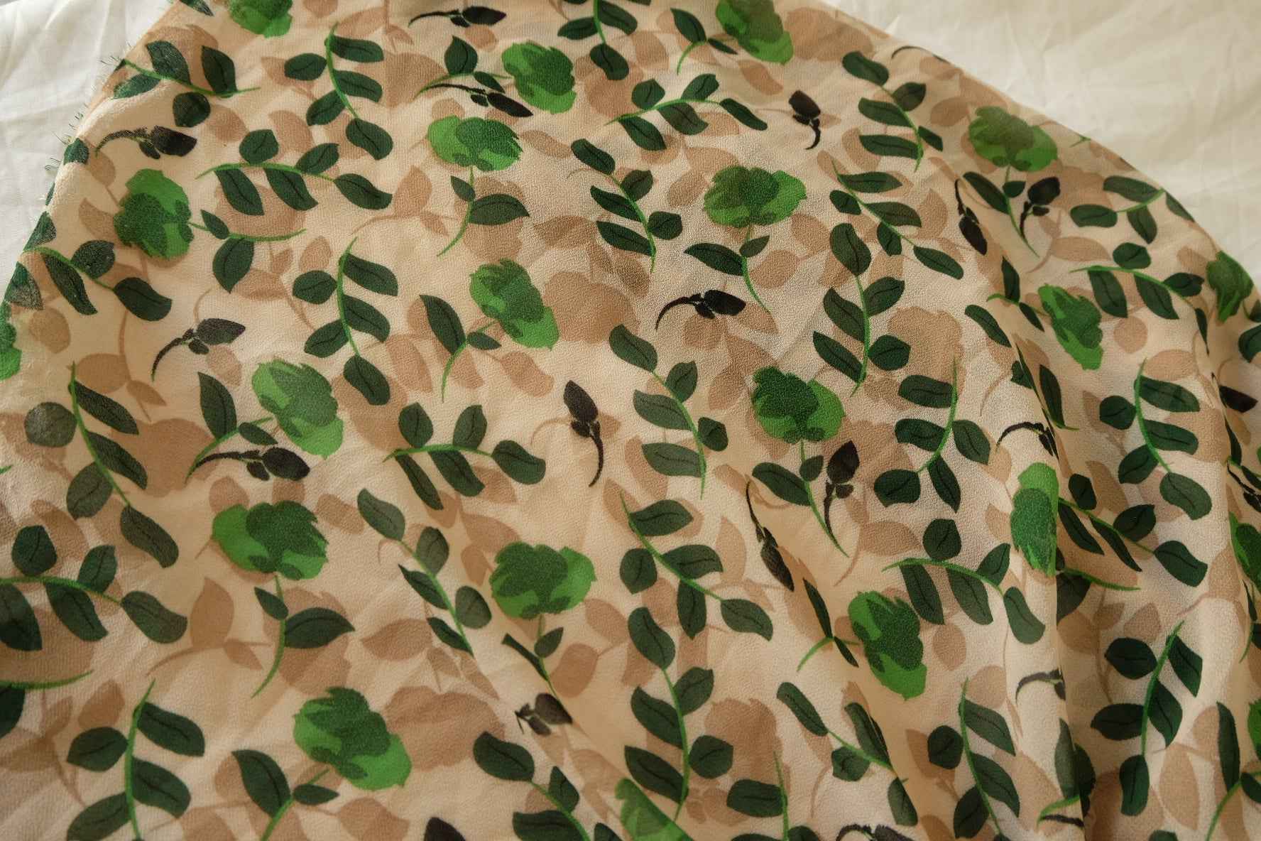 Green Rose Georgette – 2.73 yd