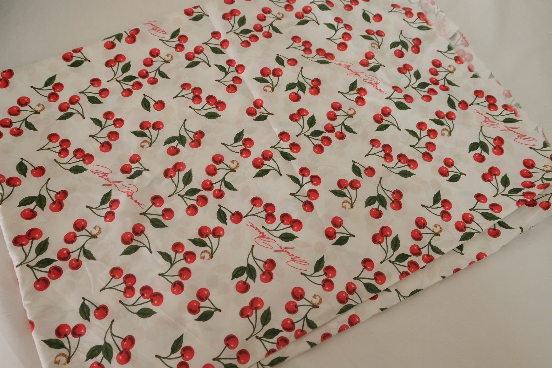 Luxury Cherry Cotton Sateen Fabric – 2.2 yd
