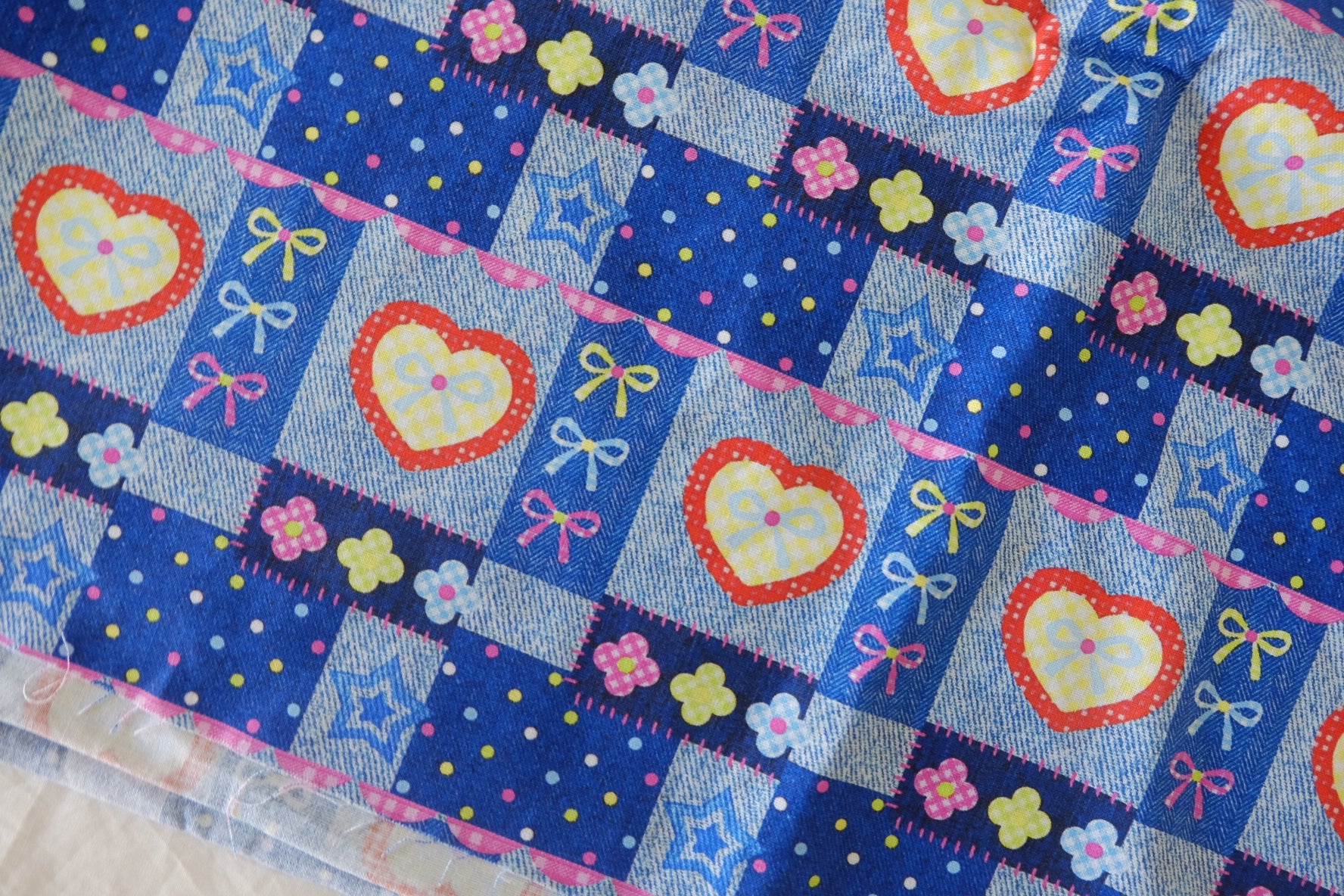 Patchwork Heart Cotton Fabric – 2.2 yd