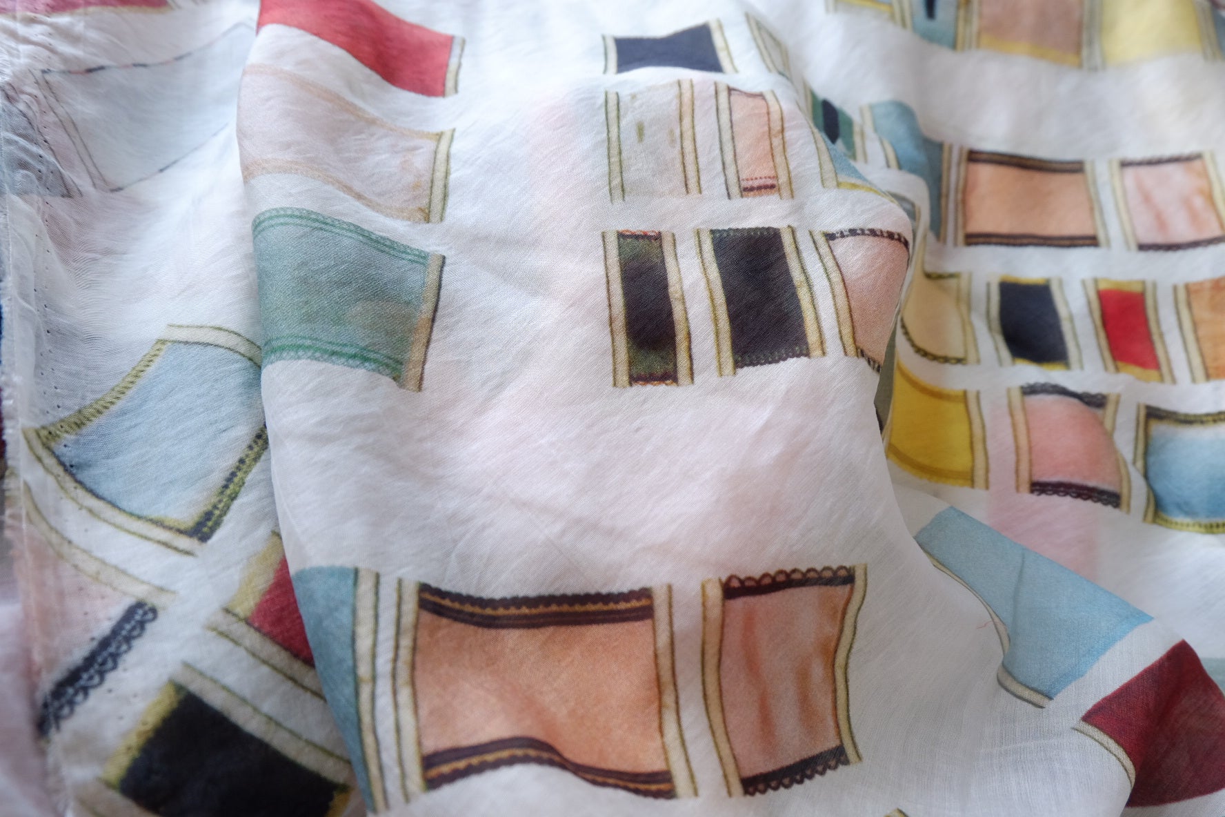 Painterly Geometric Tencel Linen Blend Fabric - 3.28 yd