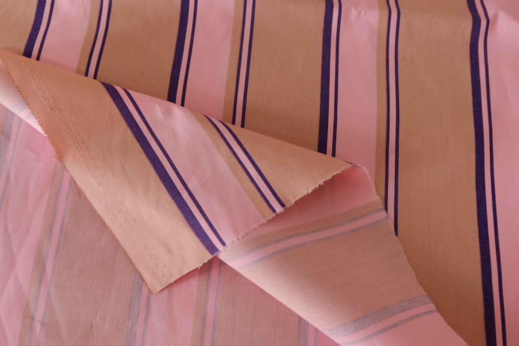Pink Caramel Stripe Crisp Cotton Poplin – 2.2 yd