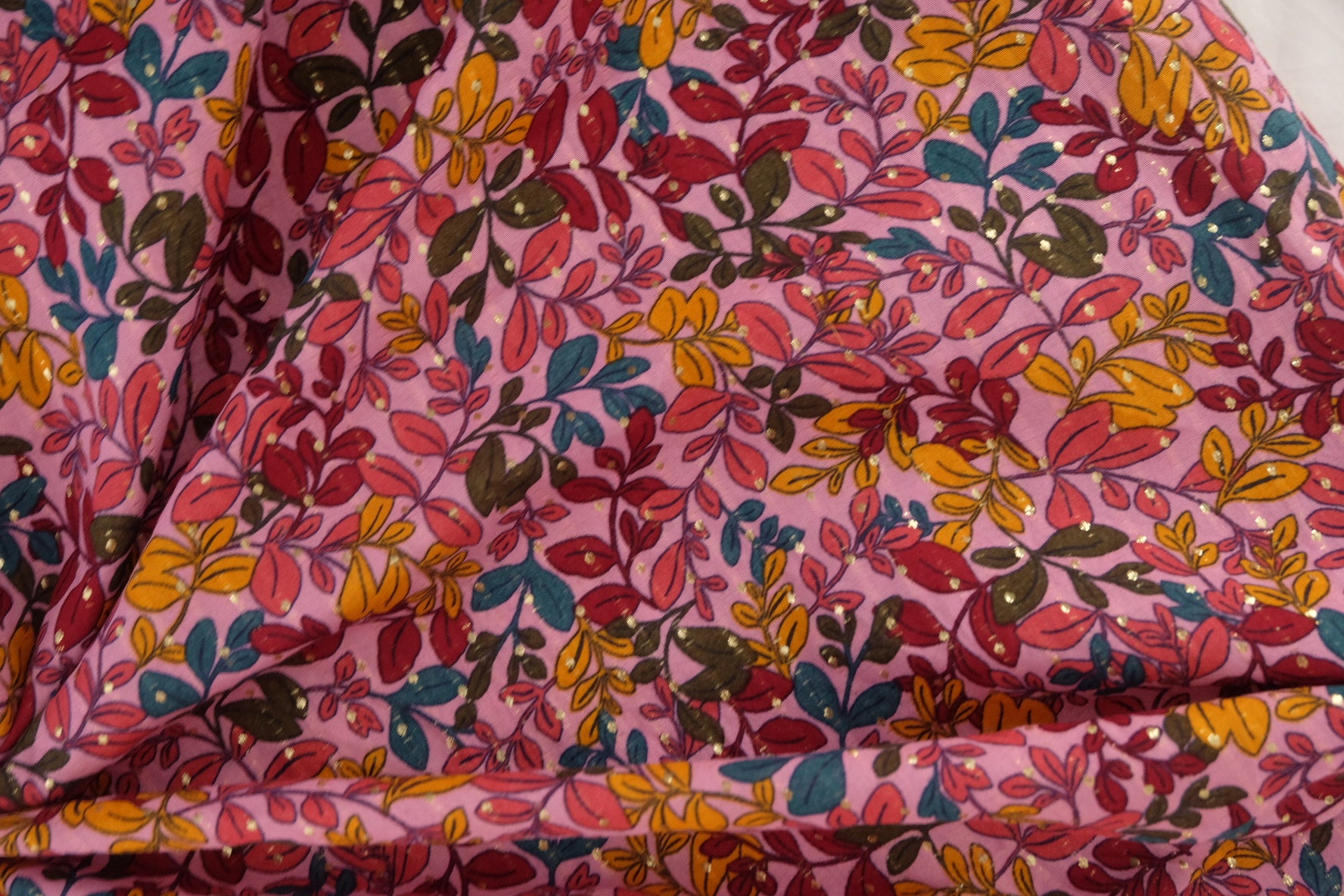 Metallic Botanical Cotton Lawn – 1.7 yd