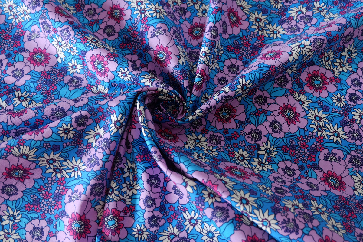Retro Flower Power Brushed Cotton Twill – 1.6 yd