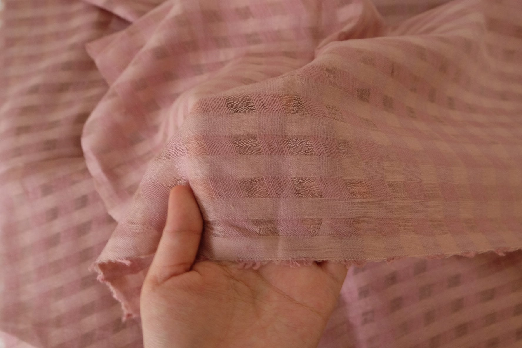 Dusty Pink Textured Pure Linen Fabric – 2.2 yd