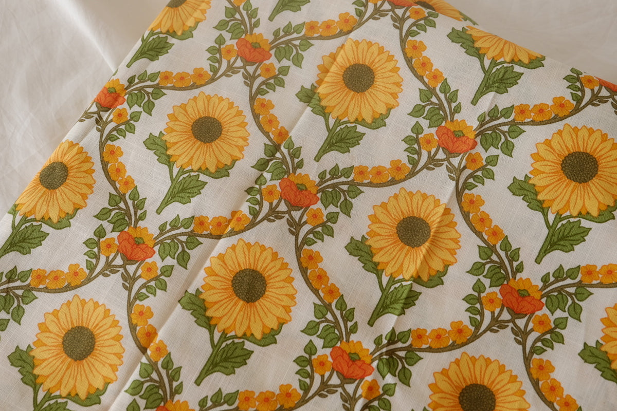 Sunflower Vine Slub Cotton Linen – 3.3 yd