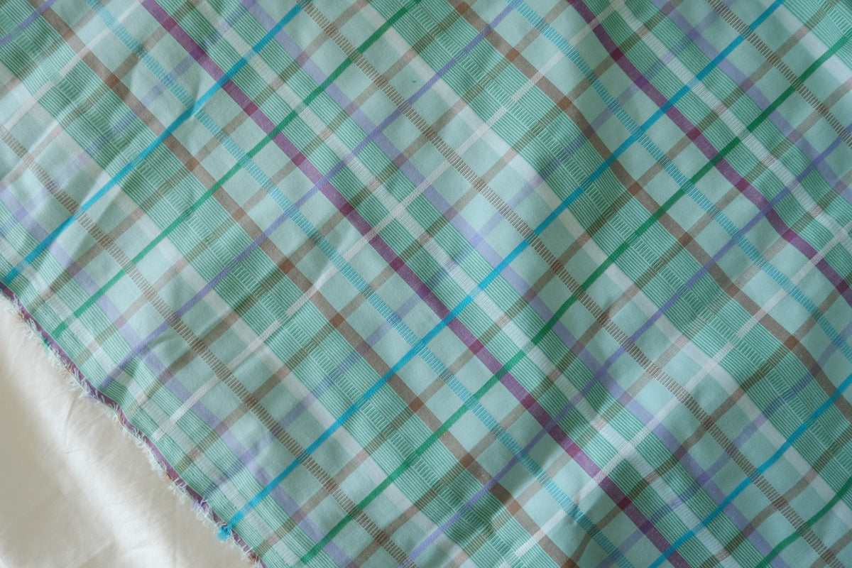 Mint Meadow Yarn-Dyed Plaid Cotton – 2.2 Yards