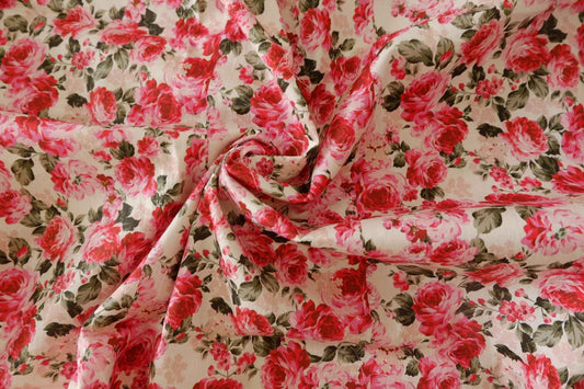 Pink Rose Cotton Poplin Small Cut — 1.53 yd