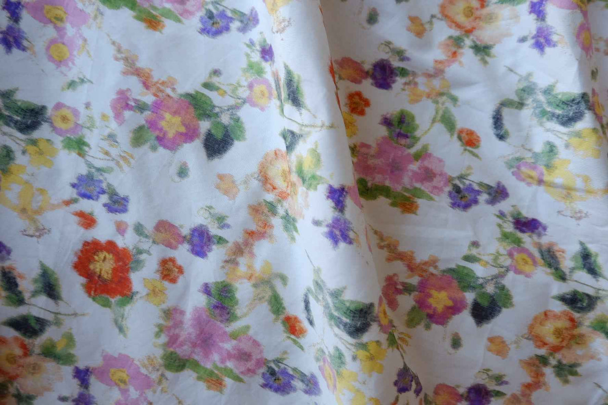 Watercolor Wildflower Cotton Sateen with Slight Stretch – 2.73 yd