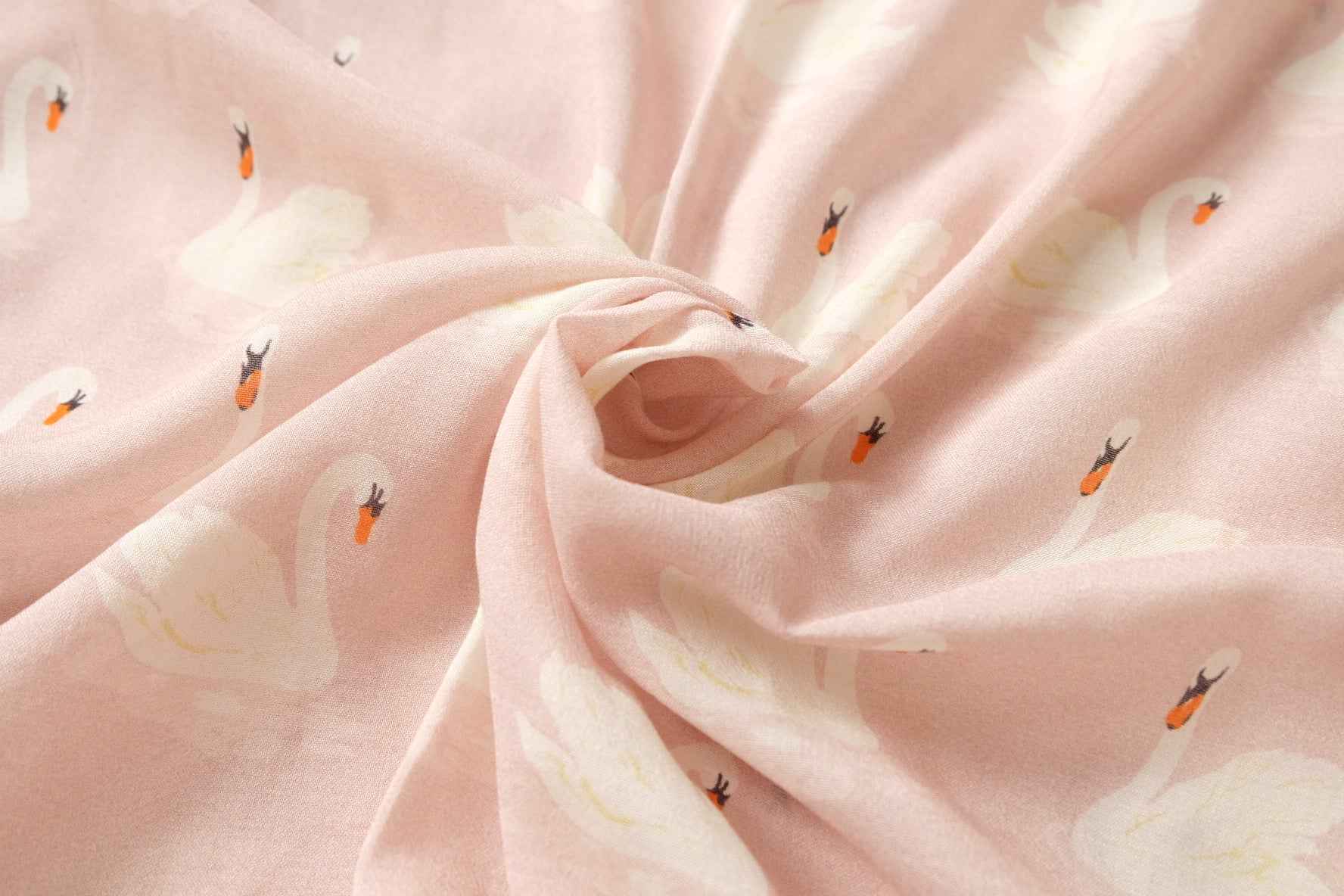 Pink Swan Cotton Gauze Fabric, Soft Sheer Lightweight Blouse Weight, 1.64/2.2 Yards