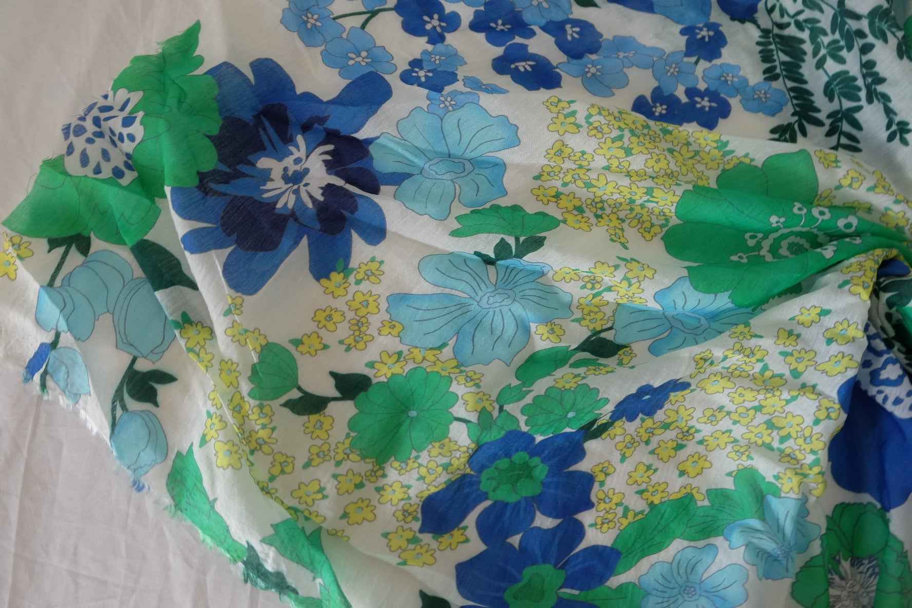 Airy Tencel Ramie Blend Fabric – Lightweight Sheer Floral Print – 2.7 yd