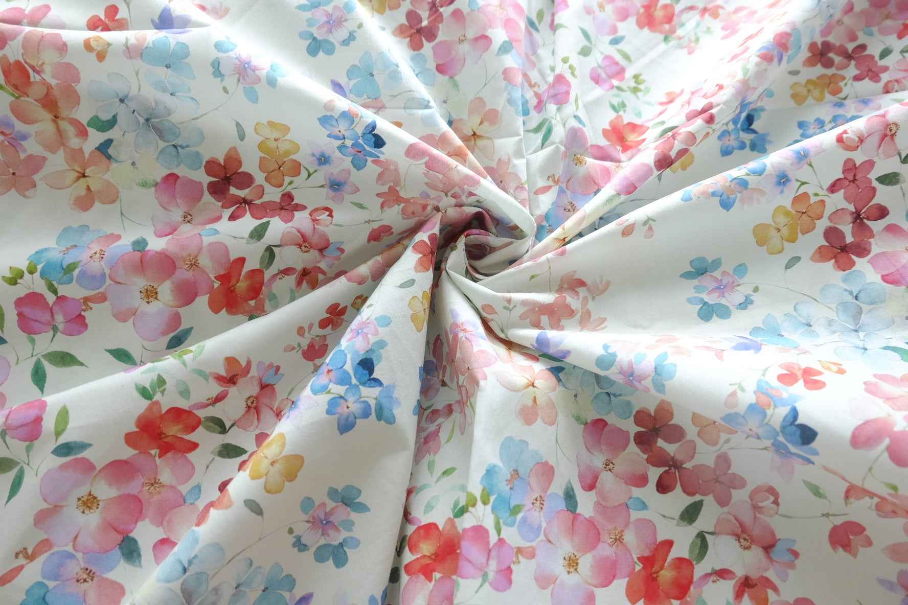 Watercolor Garden Cotton Poplin Fabric - 3.28 yd