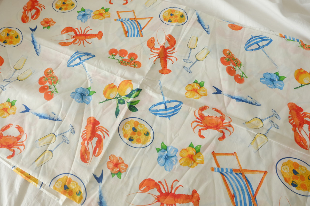 Seaside Picnic Cotton Poplin – 1.9 yd