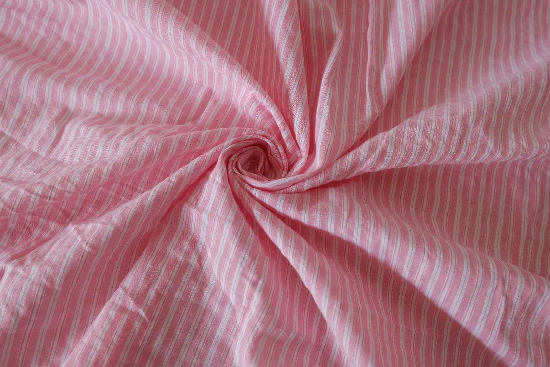 Pink Woven Cotton Stripe Fabric – 3.3 yd