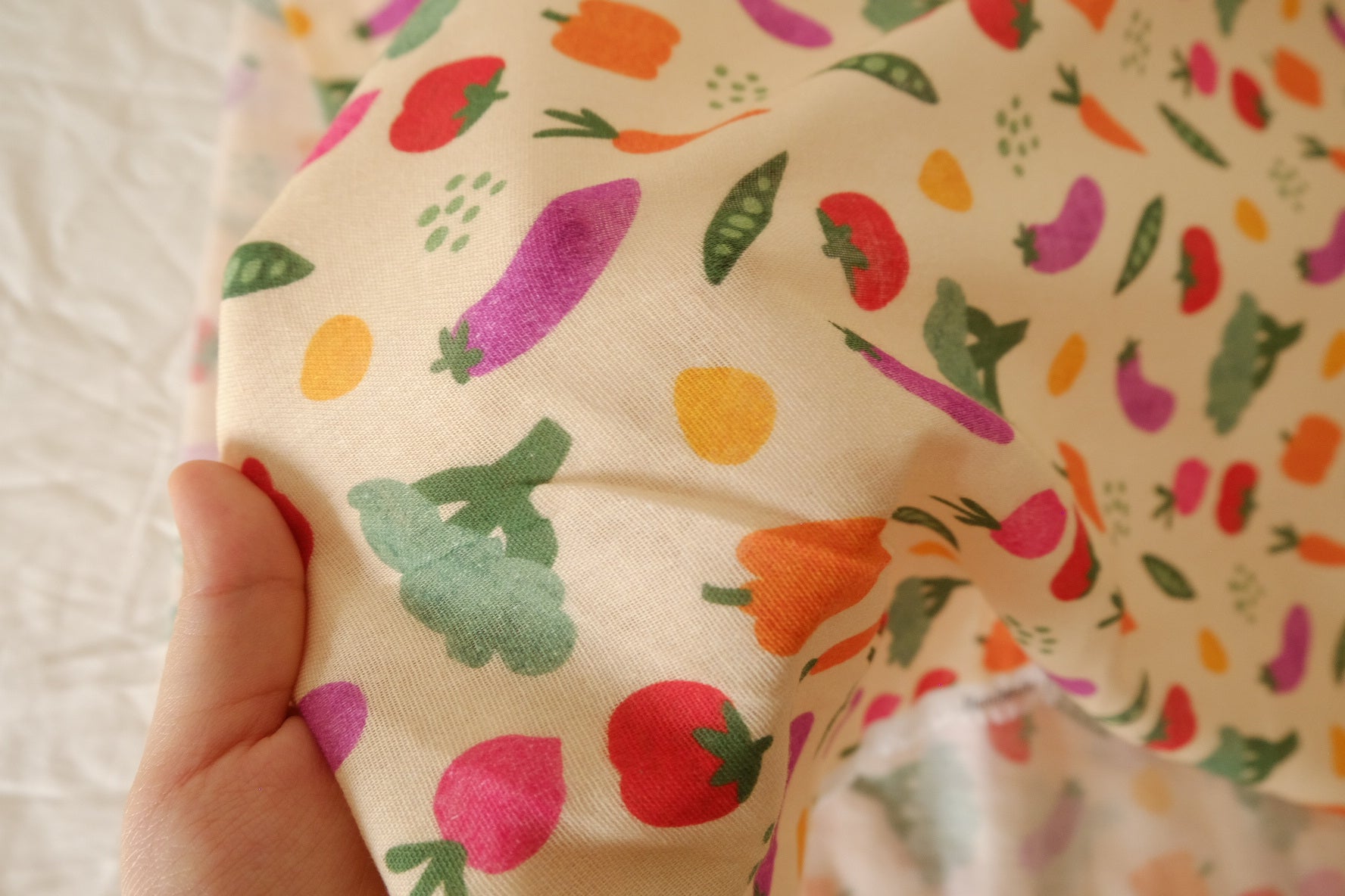 Vegetable Print Soft Cotton Double Gauze Fabric - 1.6 yd