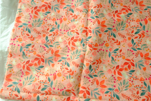 Peach Garden 80s Cotton Poplin Fabric 2.2 Yards