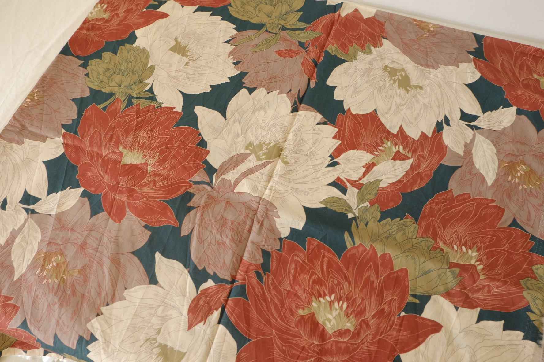 Large Floral Cotton Voile Fabric – 2.9 yd
