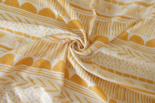 Tencel Ramie Blend Abstract Geometric Fabric –2.6 yd