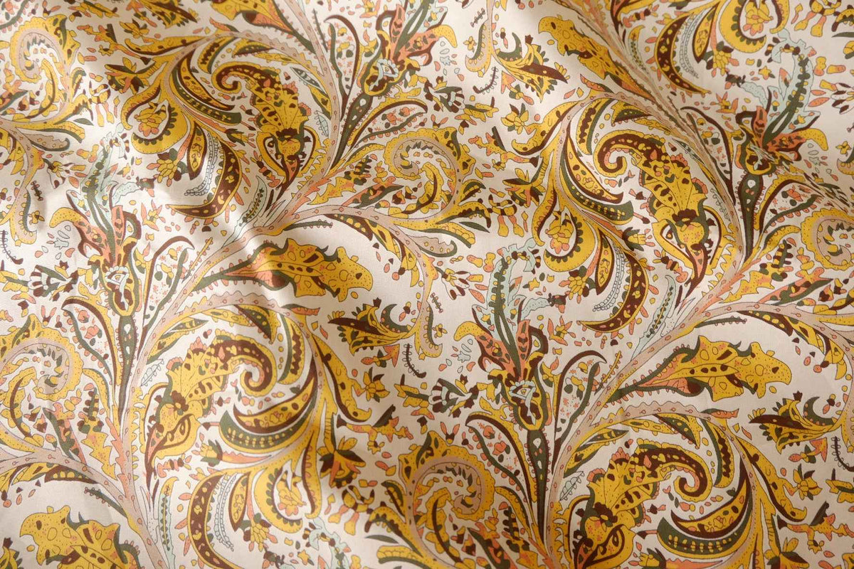 Golden Paisley Garden Fine Cotton Poplin – 3.28 yd